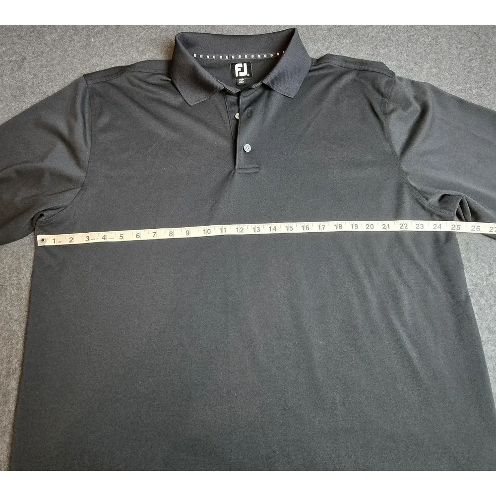 FootJoy Polo Shirt Mens 2XL Black Performance Golf Lightweight Short Sleeve - Picture 5 of 11